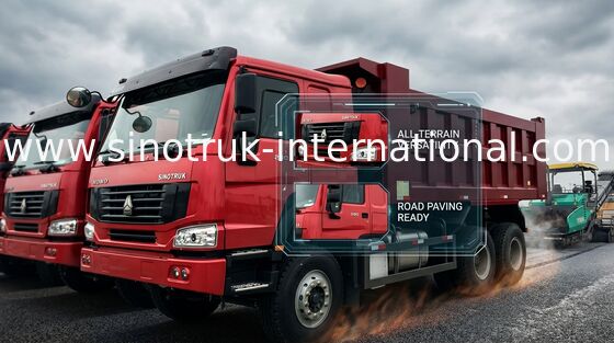 Φορτηγό απορρίψεων HOWO 10 ρόδες 371HP LHD 10 - 25 CBM 30 - 40tons για τη εξορυκτική βιομηχανία