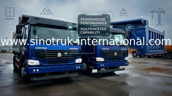 10 Tipper ροδών υψηλή μηχανή ικανότητας WD615.47 371HP φόρτωσης φορτηγών απορρίψεων