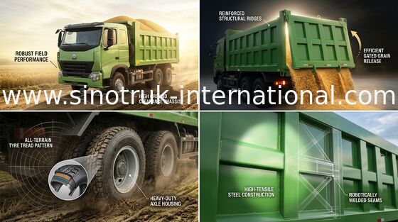 Tipper SINOTRUK HOWO A7 φορτηγό απορρίψεων 25 - 30 τόνοι 10 ρόδες RHD για τη μεταλλεία ZZ3257N3847N1