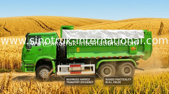 Δημοτικές βαρέων καθηκόντων Tipper ρόδες φορτηγών απορρίψεων SINOTRUK HOWO LHD 336HP 10