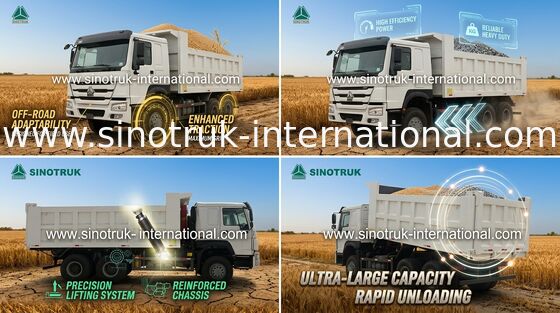 Tipper εξορυκτικής βιομηχανίας φορτηγό απορρίψεων 10 ρόδα 30 - μπροστινός Lifiting κύλινδρος 40Ton HYVA