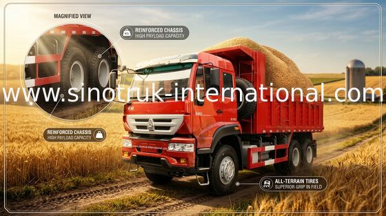 30 - 40 Tipper 6X4 LHD τόνοι φορτηγών απορρίψεων με το μέτωπο 10-25CBM που ανυψώνει τον υδραυλικό κύλινδρο