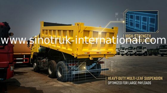 Βαρέων καθηκόντων Tipper Sinotruk Howo φορτηγό 6X4 30 - 40 τόνοι Ventral ανυψωτικών ακτινωτών ροδών