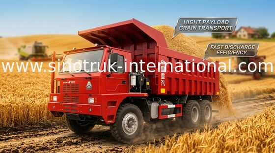 Φορτηγό απορρίψεων μεταλλείας SINOTRUK HOWO70 LHD 10Wheels 371HP 70 τόνοι ZZ5707S3840AJ