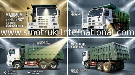 Βαρέων καθηκόντων Tipper φορτηγό απορρίψεων LHD με το μονομερές υψηλής αντοχής αμάξι σκελετών