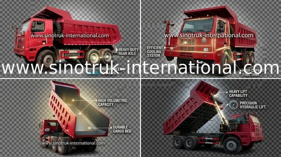 Tipper φορτηγό απορρίψεων SINOTRUK HOWO 70 να εξαγάγει LHD 6X4 371HP 70tons ZZ5707S3840AJ