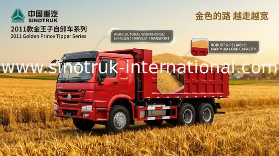 SINOTRUK χρυσό φορτηγό απορρίψεων πριγκήπων 10Wheels 336HP RHD 25-30tons ZZ3251N3641W