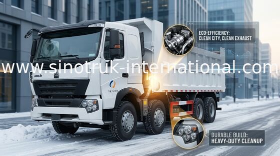 Άσπρο φορτηγό απορρίψεων SINOTRUK HOWO A7 8X4 βαρύ για τη μεταλλεία ZZ3317N3867N1