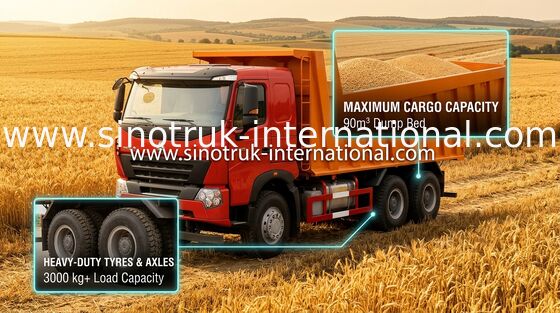 Tipper φορτηγό απορρίψεων SINOTRUK HOWO A7 336HP για τη εξορυκτική βιομηχανία ZZ3257N3847N1