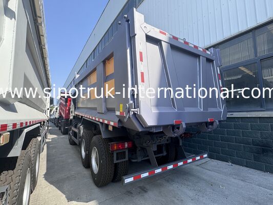SINOTRUK HOWO TX Μοντέλο 371HP LHD ανατρεπόμενο φορτηγό 6X4 με προειδοποιητικά φώτα τύπου U Γκρι Χρώμα