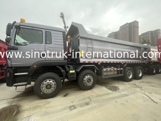 Heavy Duty HOWO TX 8X4 Tipper Truck 400HP Double 16T Rear Axle Double 9,5T Grey