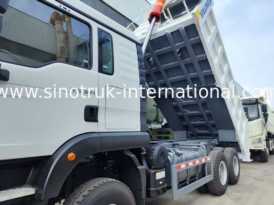 White HOWO TX 6×4 Front Lifting Tipper Truck, 20CBM Cargo Box, Max 50 Tons Heavy Load Capacity