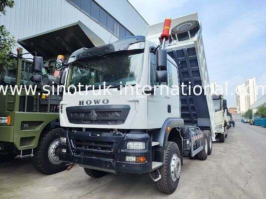 White HOWO TX 6×4 Front Lifting Tipper Truck, 20CBM Cargo Box, Max 50 Tons Heavy Load Capacity