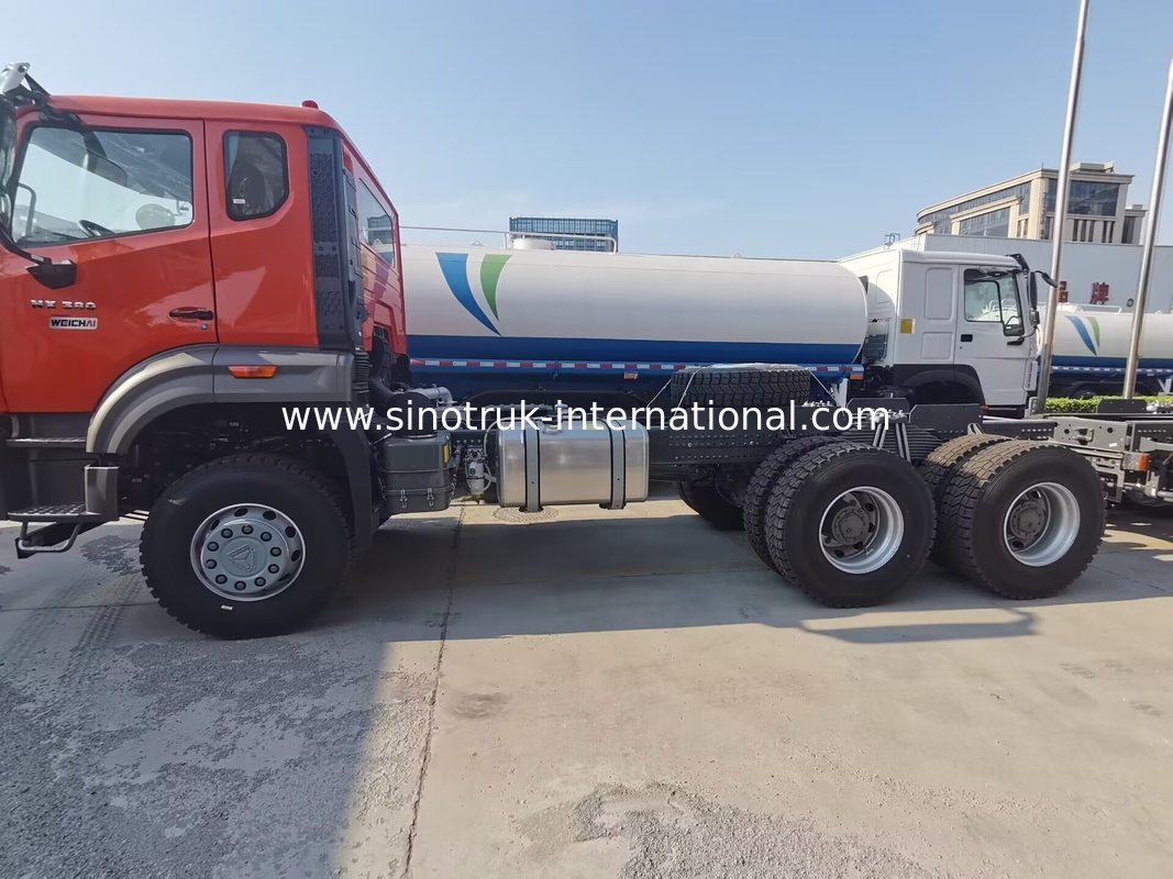 Sinotruk Νέο Howo Tipper Dump Truck Τάξι Weichai Μηχανή 6 × 4 LHD Πορτοκαλί χρώμα