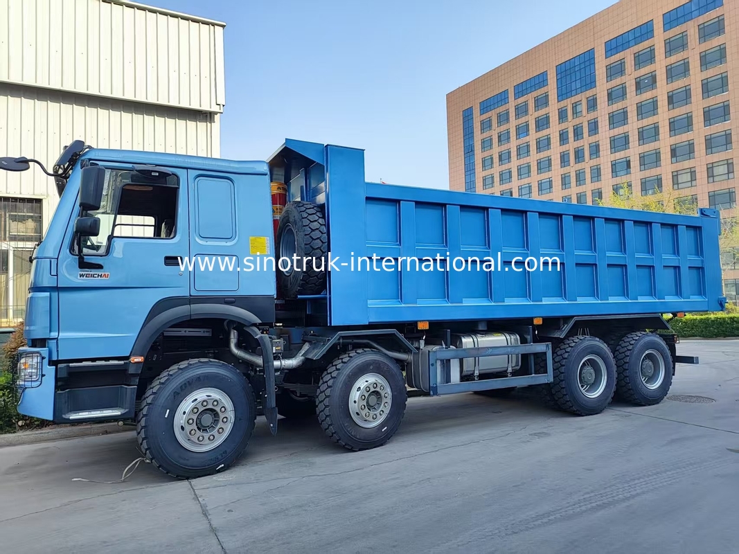 Συγκλονιστικό μπλε HOWO 8×4 380HP 26.91CBM φορτηγό όπου η δύναμη συναντά την ακρίβεια σε κάθε φορτίο!