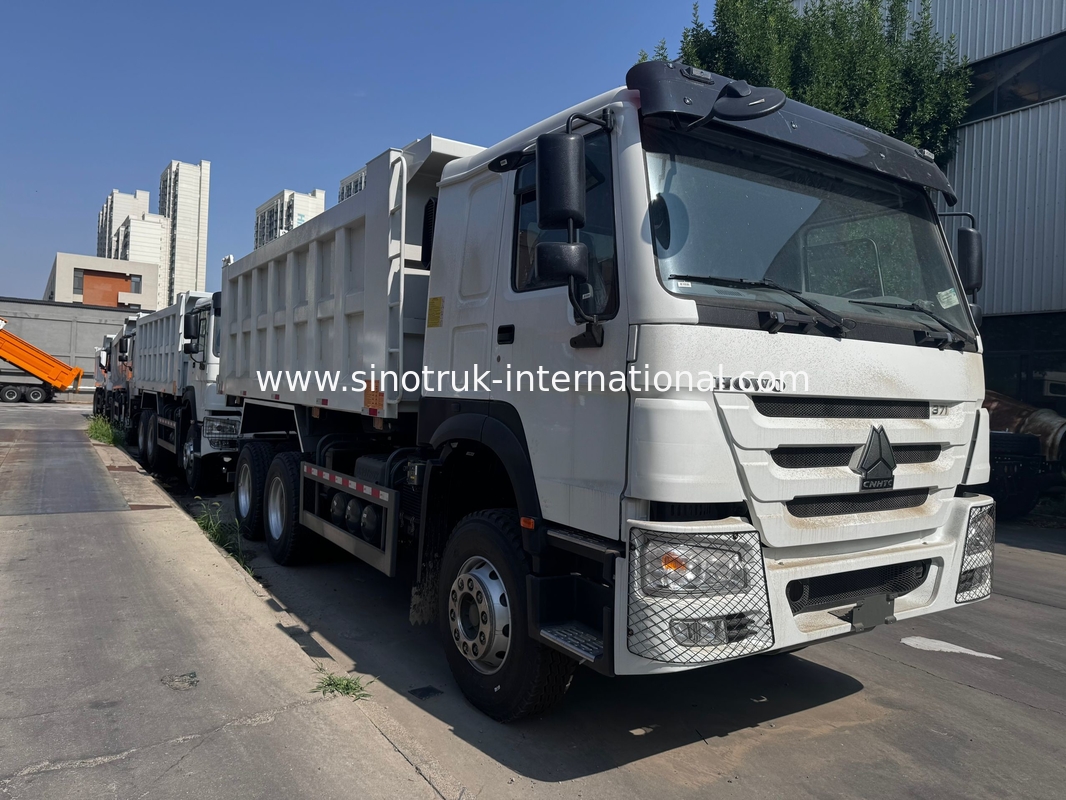 Κινητήρας SINOTRUK 371HP 6 × 4 LHD HOWO Ανατρεπόμενο Φορτηγό Λευκό 19-20CBM Μεσαίας Ανύψωσης