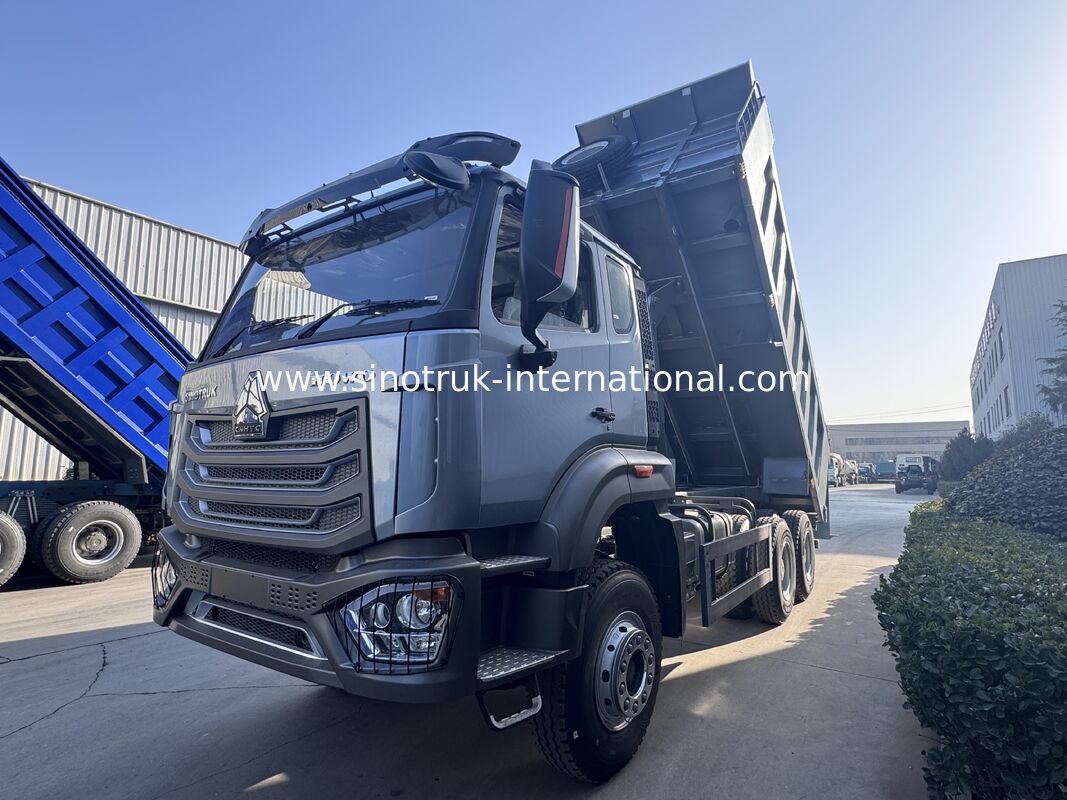 SINOTRUK HOHAN Νέο Howo Tiper Dump Truck Μέση ανύψωση 6 × 4 RHD Κουτί φορτίου 19-20CBM Προσαρμοσμένο χρώμα Διαμάντι Ασημένιο 400HP