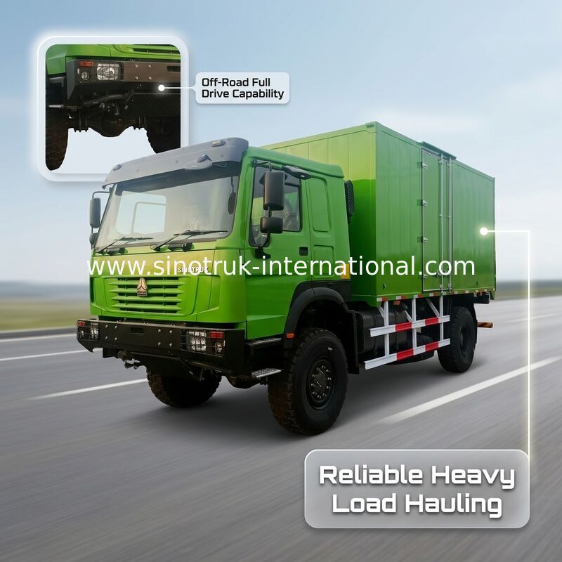 Φορτηγό 4X4 LHD με καρότσα 5000*2300*2300 mm και πίσω άξονα 16T για μεταφορά βαρέων φορτίων