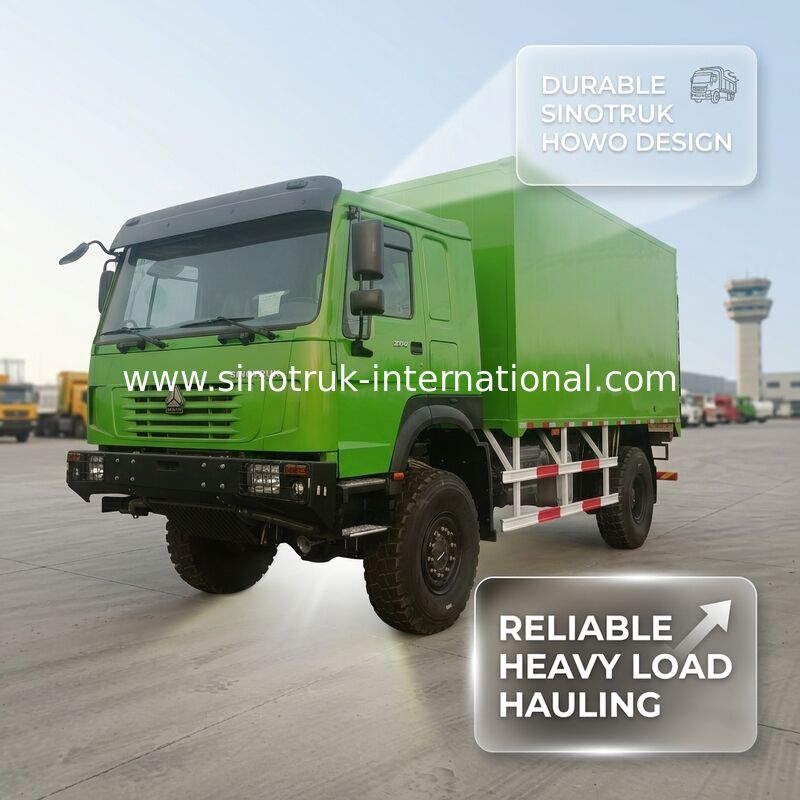 Βαρέως τύπου φορτηγό SINOTRUK με κίνηση 4X4 LHD, δεξαμενή φορτίου 5000*2300*2300 mm και χωρητικότητα πίσω άξονα 16T για μεταφορά βαρέων φορτίων Πράσινο
