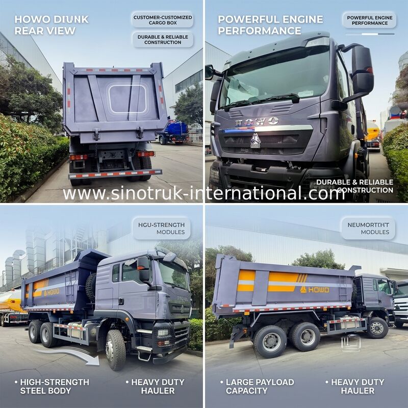 SINOTRUK Heavy Duty Hauler TX Tipper Dump Truck με κινητήρα 380HP, χωρητικότητα φόρτωσης 30-40 τόνων και μεσαίου τύπου ανύψωσης