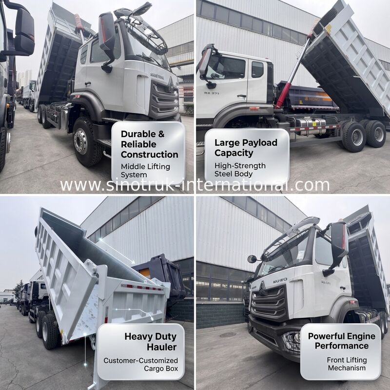 SINOTRUK HOHAN Νέο φορτηγό Howo Tipper 19-20CBM Προσαρμοσμένο από τον πελάτη Προσωπική ανύψωση 6 × 4 LHD Φορτηγό κουτί