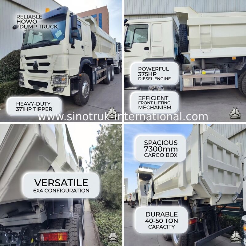 Ανθεκτικό HOWO 6×4 371HP 20CBM Λευκό φορτηγό σκουπιδιών με υψηλής αντοχής ατσάλινο σώμα για βαριές εργασίες