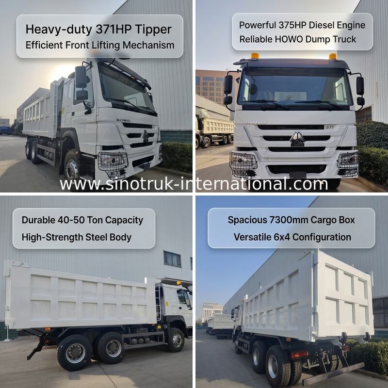 SINOTRUK HOWO 371HP βαρύ φορτηγό με 10 τροχούς και ορθογώνιο κουτί φορτίου