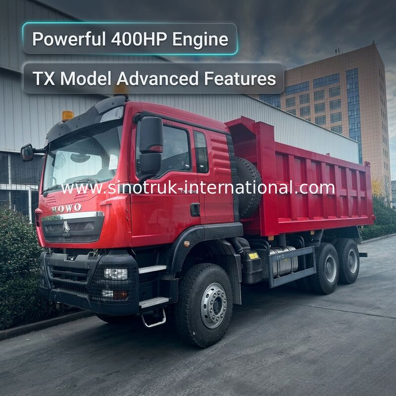 SINOTRUK HOWO TX Μοντέλο 400HP LHD ανατρεπόμενο φορτηγό 6X4 με προειδοποιητικά φώτα