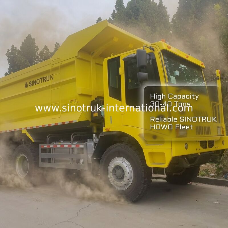 Sinotruk Mining Dump Truck με κινητήρα 430HP Μοντέλο μετάδοσης κίνησης 6x4 και κιβώτιο φορτίου πάχους 16mm