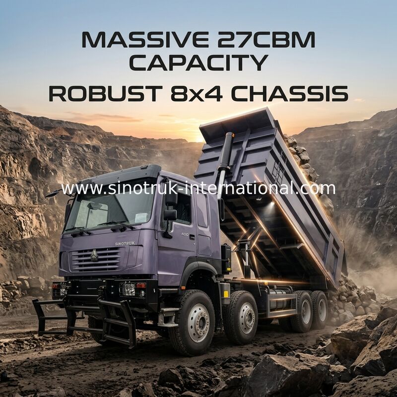 400HP για βαριά φορτία, 27CBM για περισσότερα φορτία: Γκρέι 8x4 Dump Truck