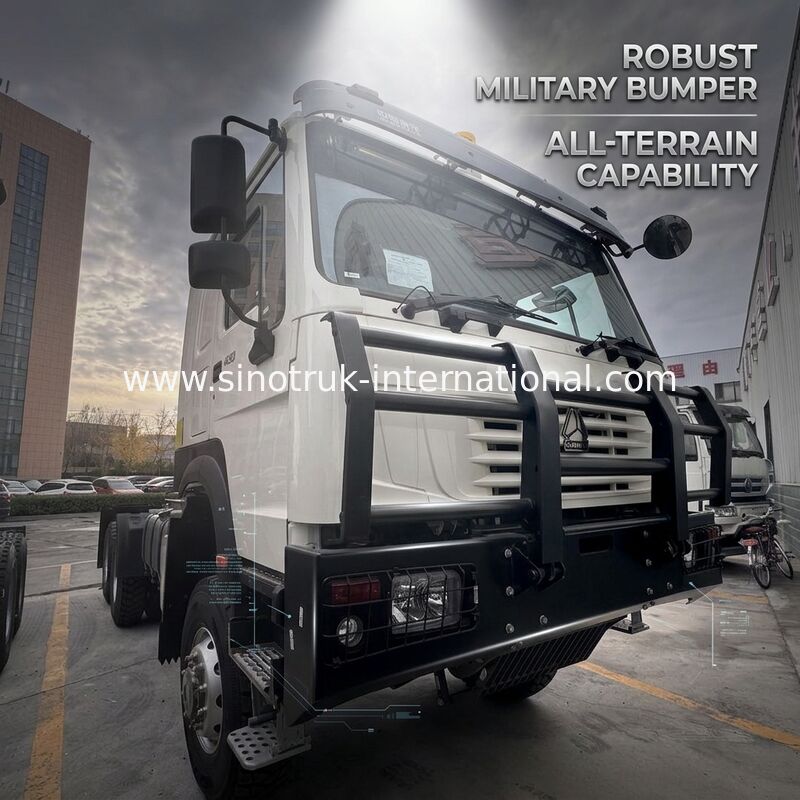 SINOTRUK HOWO Ghost Face καμπίνα Τρακτέρ 6X6 Euro 2 430 HP Στρατιωτικός προφυλακτήρας λευκός
