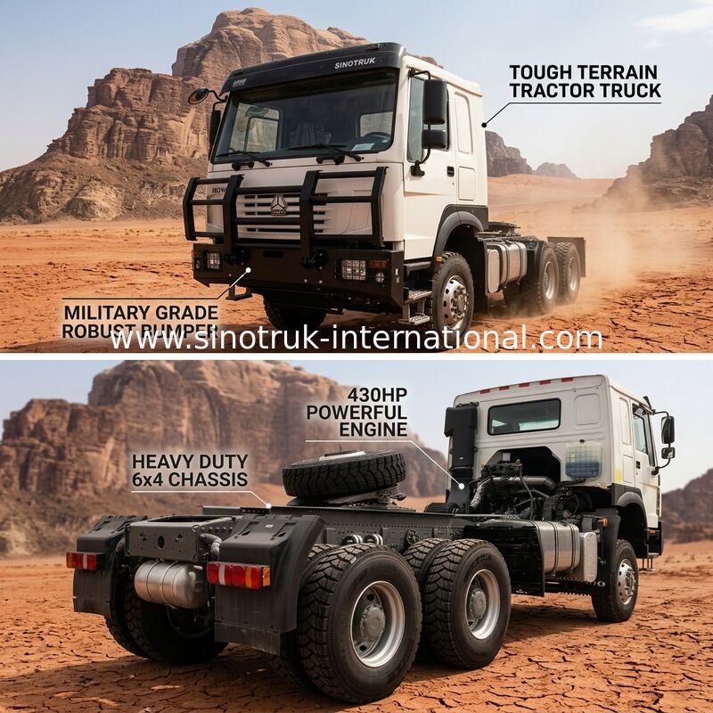 Τράκτορας SINOTRUK 430 ίππων 6 × 4 με στρατιωτικό προφυλακτήρα