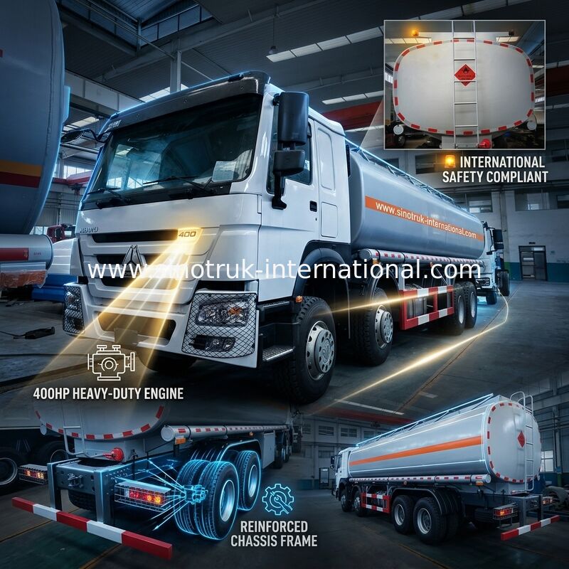 Φορτηγό 8X4 LHD Euro2 400HP 31000KG δεξαμενών πετρελαίου υψηλής αποδοτικότητας