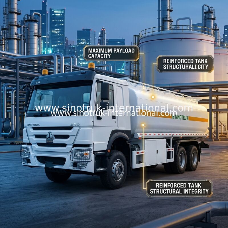 Sinotruk Howo 20CBM Φορτηγό δεξαμενής καυσίμου 10Ποδιών 340HP 6 × 4 Πολλαπλά διαμερίσματα
