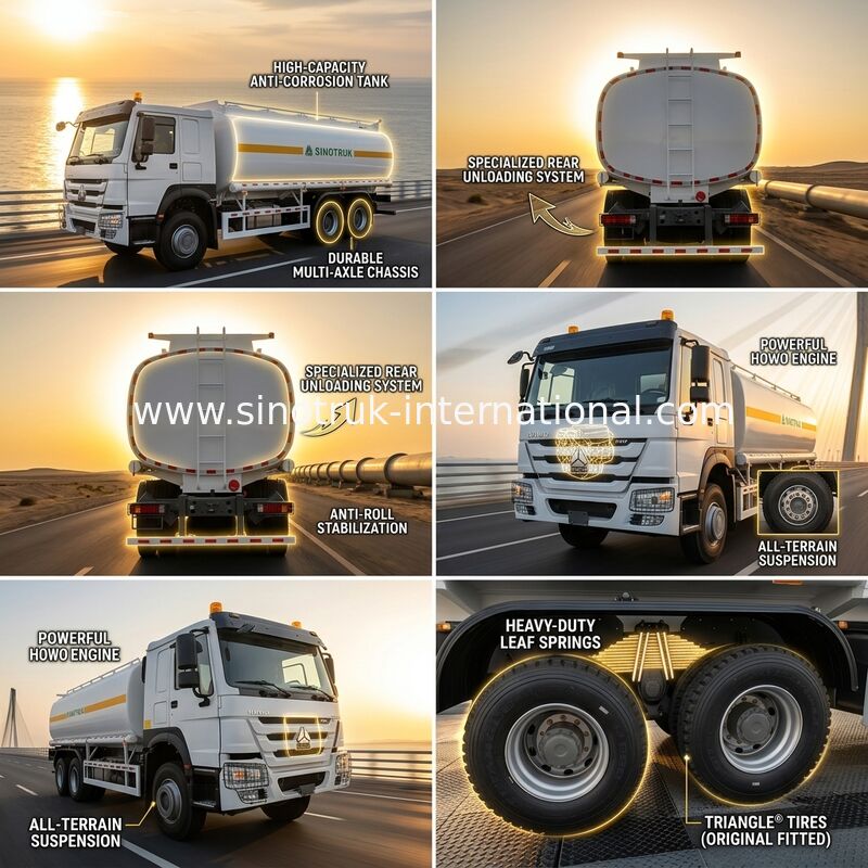 HOWO 6*4 340HP κινητήρας Weichai, 25CBM φορτηγό δεξαμενών πετρελαίου