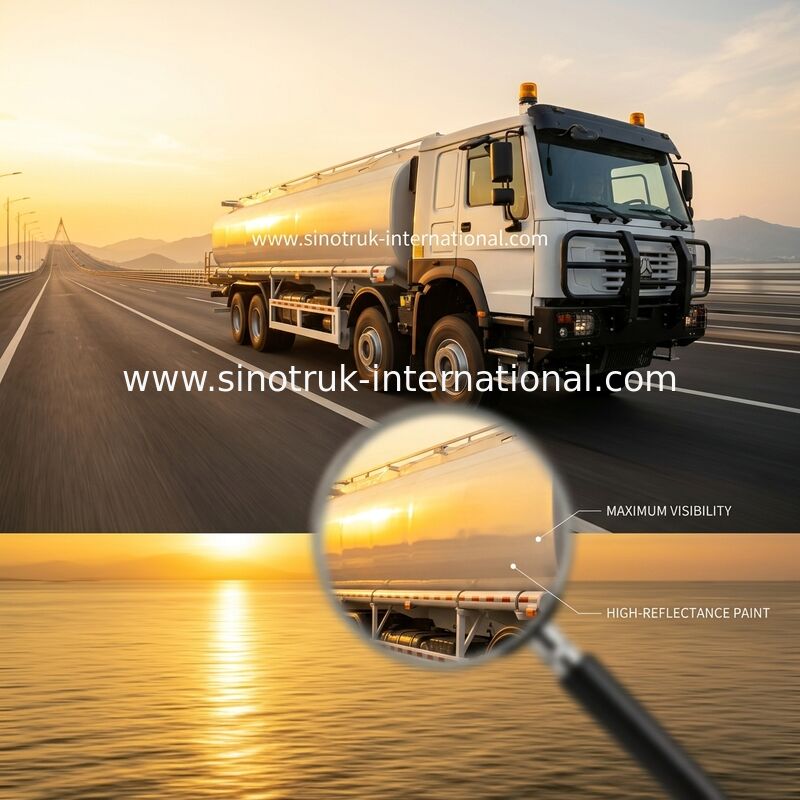 SINOTRUK HOWO Κόκκινο 371HP 8×4 12Ποδιών Μεγάλη χωρητικότητα Τανκ Τρακ 30CBM