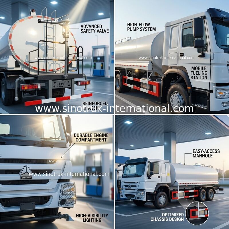 LHD 6×4 10wheels μεγάλη ιπποδύναμης 400HP HOWO πετρελαίου δεξαμενών κατανάλωση καυσίμων φορτηγών μικρή