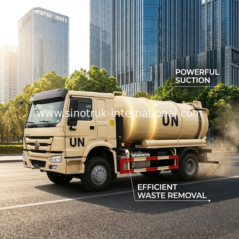 Φορτηγό 10000L LHD 4X2, φορτηγά αναρρόφησης λυμάτων SINOTRUK HOWO υγρών αποβλήτων