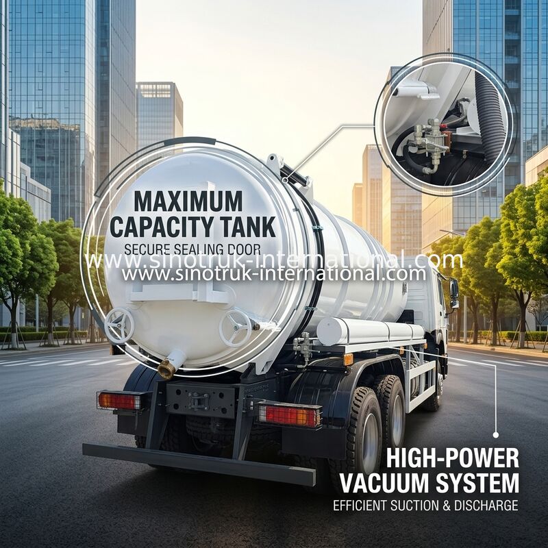 HOWO 6*4 16CBM 380HP Καθαριστικό φορτηγό αποβλήτων Υψηλής ισχύος ανταποκρίνεται σε αποτελεσματικές πολυλειτουργικές λύσεις καθαρισμού