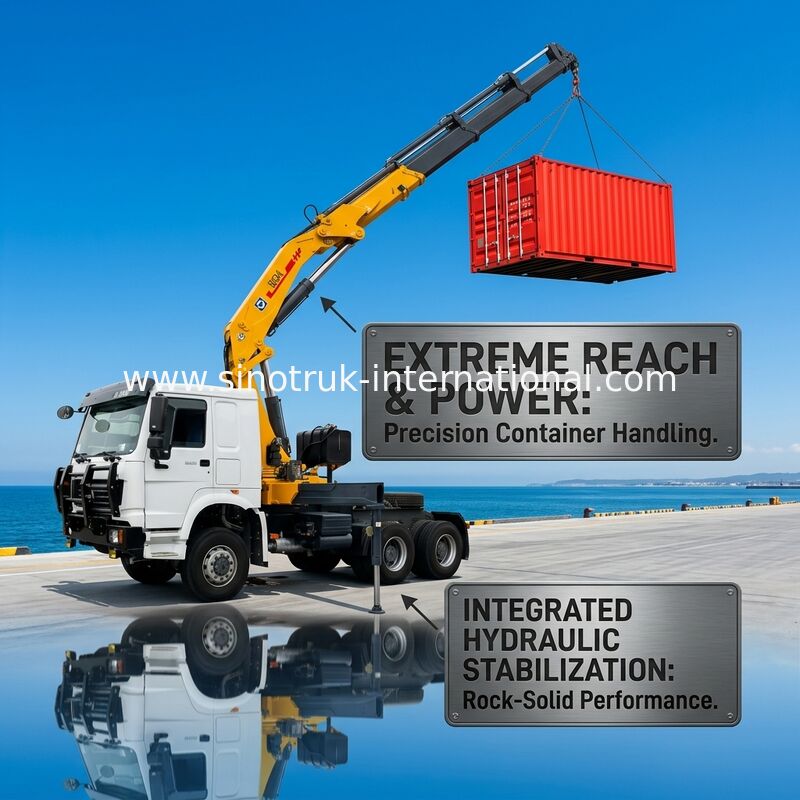 SINOTRUK το φορτηγό τρακτέρ τοποθέτησε τον υδραυλικό γερανό 6X4 LHD 336HP XCMG 12 τόνοι γερανών