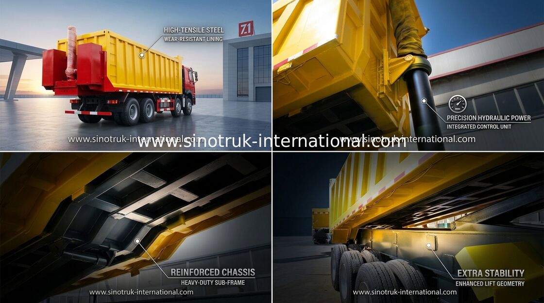 Tipper εκφορτωτών SINOTRUCK HOWO ημι φορτηγό 25-45CBM ρυμουλκών με την πιστοποίηση του BV