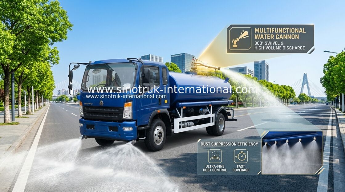 Φορτηγό Νερού SINOTRUK HOWO με Πετρελαιοκινητήρα 140 HP, 8000KGS Μεικτό Βάρος και Κίνηση Αριστερά/Δεξιά για Δημοτικές και Βιομηχανικές Μεταφορές Νερού