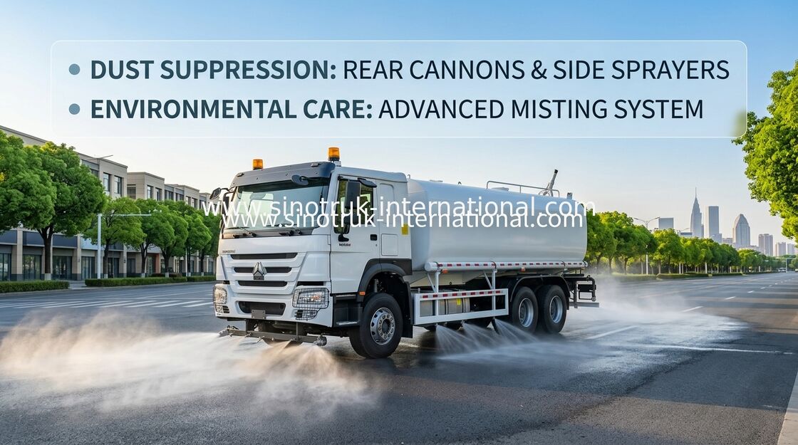 Sinotruk HOWO Λευκό RHD 6x4 φορτηγό δεξαμενής νερού ZZ1257V4347B1 με λειτουργία υψηλής πίεσης