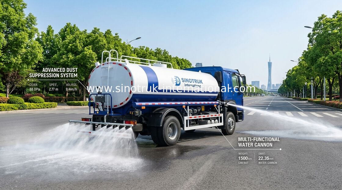 SINOTRUK HOWO Υδροδορυφορικό φορτηγό 4x2 RHD 300HP 10CBM για τη διαρκή μεταφορά νερού