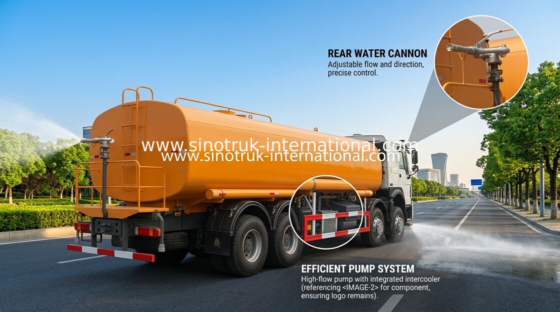 Φορτηγό ευρώ 2 30CBM 8 X 4 δεξαμενών νερού ψεκαστήρων Howo Sinotruk