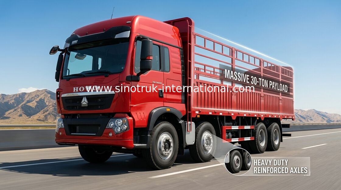 Φορτηγό SINOTRUK HOWO 8X4 LHD Euro2 336HP πασσάλων φορτίου τύπων αποθηκών εμπορευμάτων