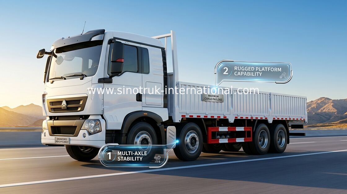 Φορτηγό φορτίου SINOTRUK HOWO 25 τόνοι 6X2 LHD Euro2 290HP για τις διοικητικές μέριμνες ZZ1257M56C7C1A