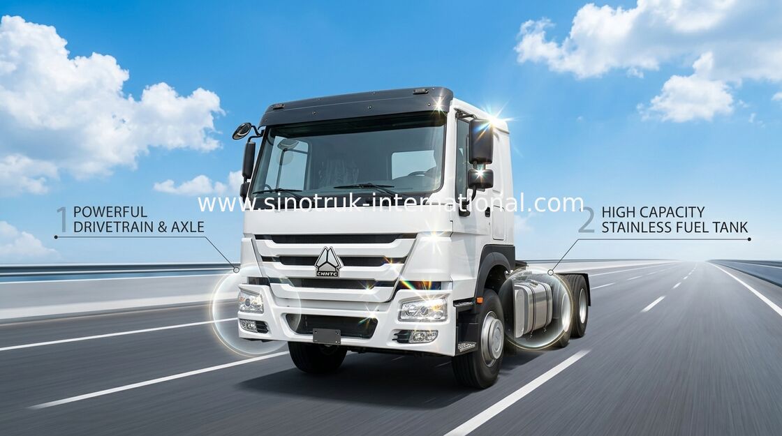 336HP 10 LHD 6 X 4 ενιαία ασφάλεια αγκυροβολίων αμαξιών φορτηγών HW76 τρακτέρ ροδών HOWO