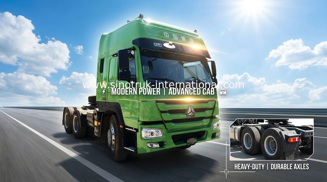 Φορτηγό LHD 10 ρόδες HW 79 υψηλό αμάξι δύο αγκυροβόλια 102 χλμ/χ ρυμουλκών τρακτέρ Howo στεγών