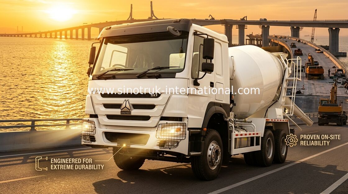 Μεγάλη Ιπποδύναμη 400HP HOWO Mixer Truck 6-12CBM LHD 6×4 10 τροχούς
